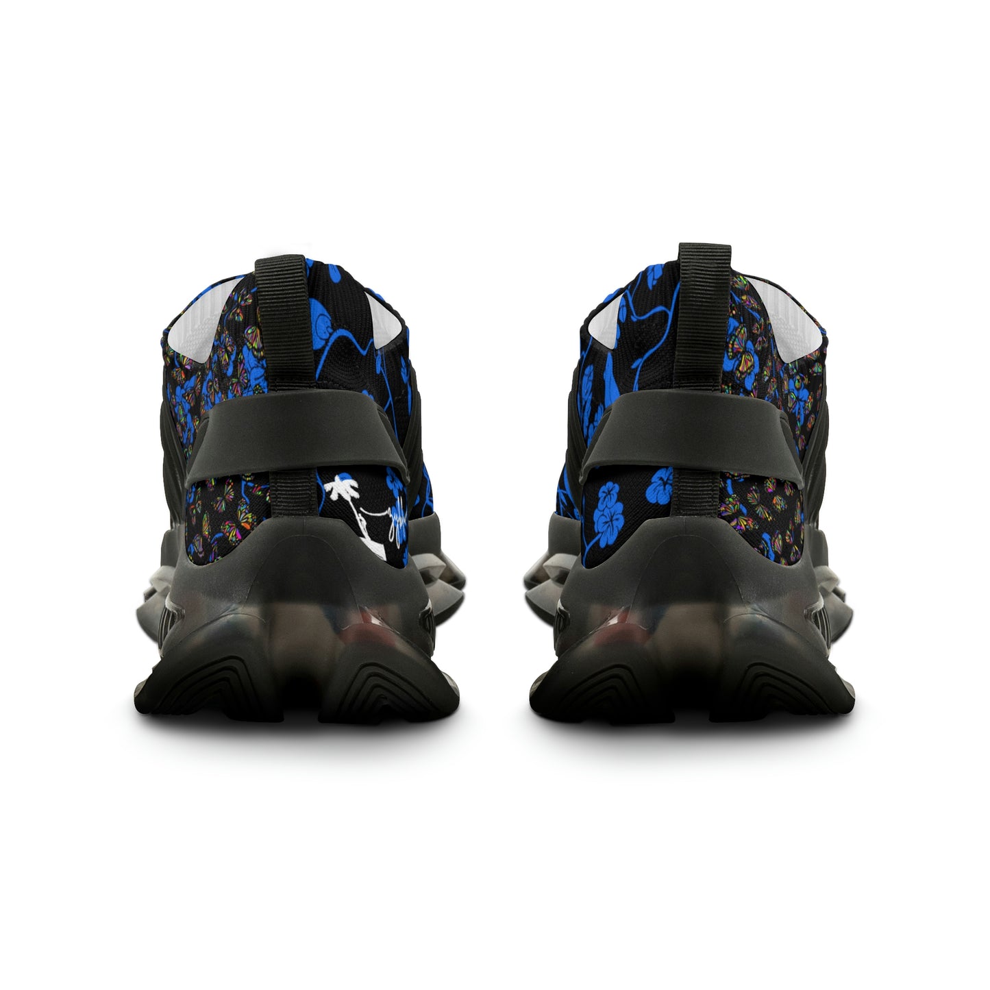 female remixed blu bird trainers black