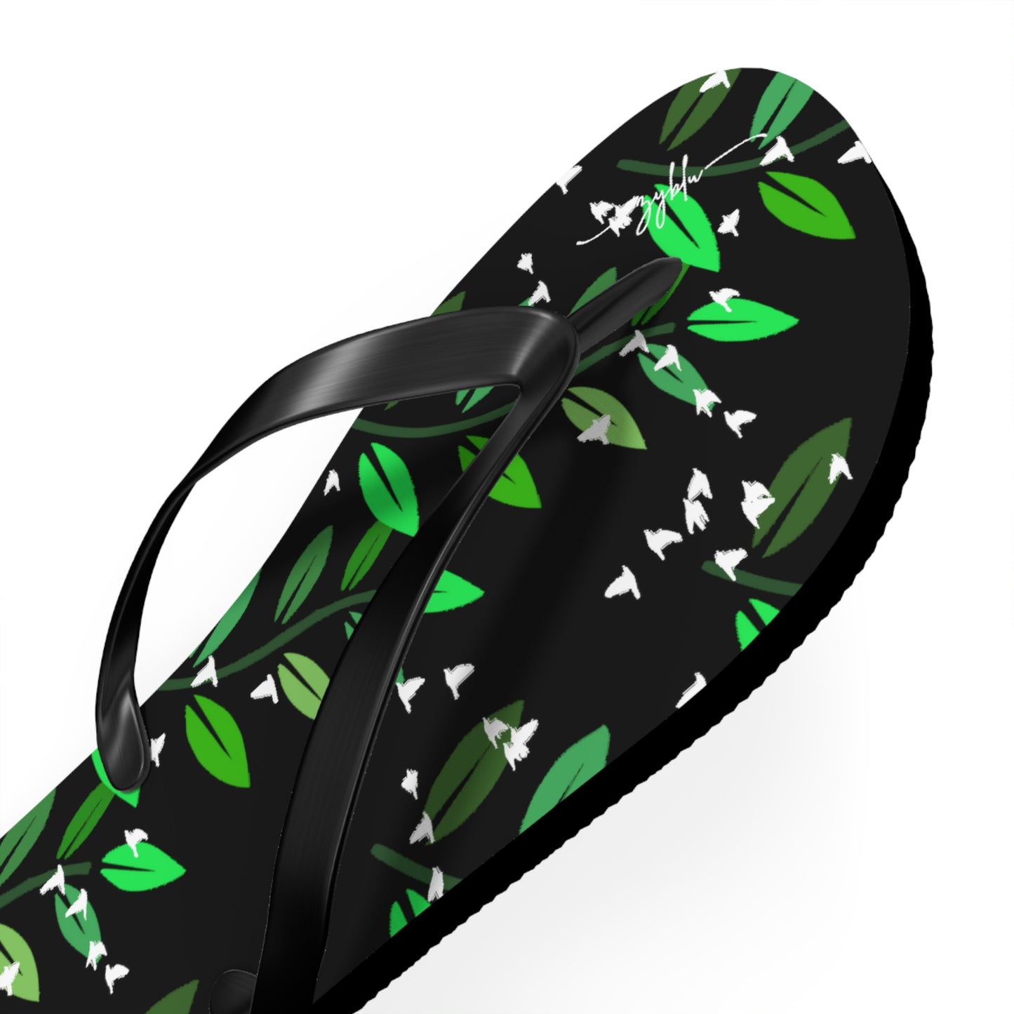Zyblu birds and leaves Flip Flops